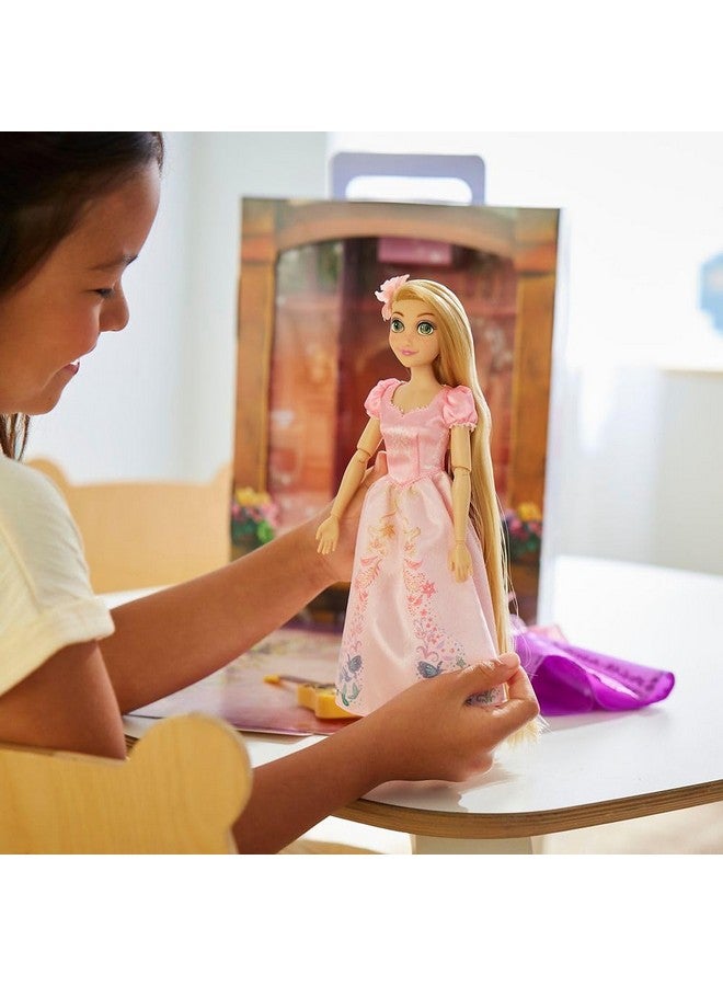 Disney store دميّة الأميرة الرسمية من متجر ديزني (رابونزل من فيلم تانجلد) 11 بوصة، تشمل كتاب تلوين وفستان إضافي، دميّة الأميرة بزي كلاسيكي، ألعاب أميرات للبنات - Image 3