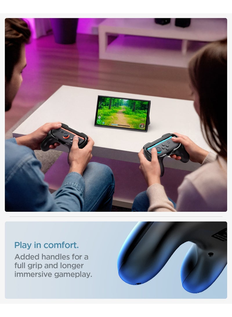 Spigen قبضة JoyCon لجهاز نينتندو سويتش 2 (2025) غطاء وحدة التحكم NS100 Joy Cons [عبوة 2] تحويل Joy-Con إلى وحدة تحكم بحجم كامل - Image 4
