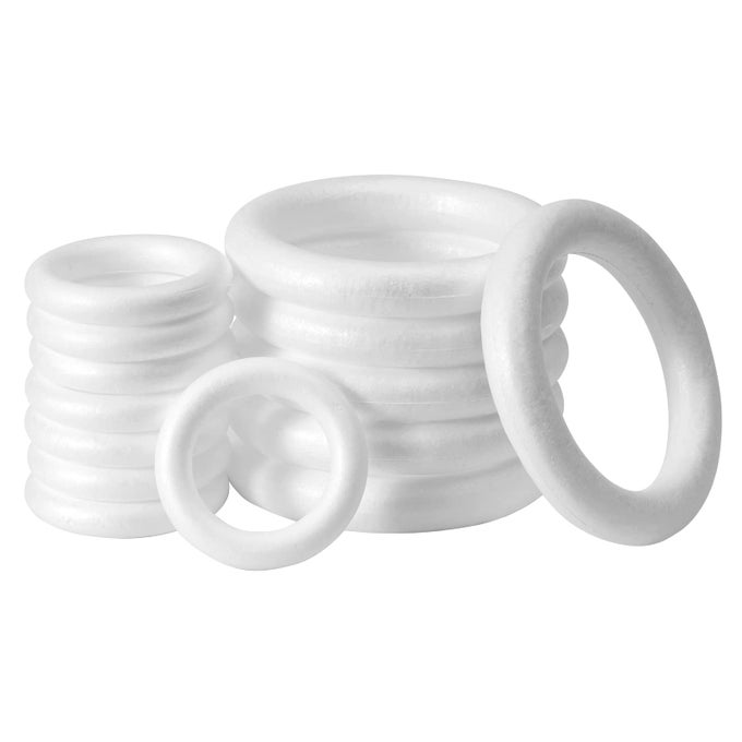 14 PACK FOAM WREATH FORM FOAM RINGS FOR CRAFTS 2 SIZES INCLUDING 75IN6PACK 46IN8PACK FOR FLOWER PROJECTS CHRISTMAS WEDDING HOME DECORATION AND VARIOUS DIY ARTS AND CRAFTS