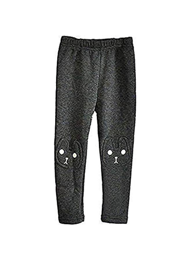 Kids Girls Winter Leggings Bunny Printed Thick Warm Fleece Pants for 2-7 Years  - Image 5