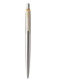 PARKER 1-Piece Jotter Ballpoint Pen Blue Ink Medium Tip Chrome Barrel With Golden Clip  - Image 3