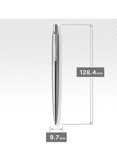 PARKER 1-Piece Jotter Ballpoint Pen Blue Ink Medium Tip Chrome Barrel With Golden Clip  - Image 5