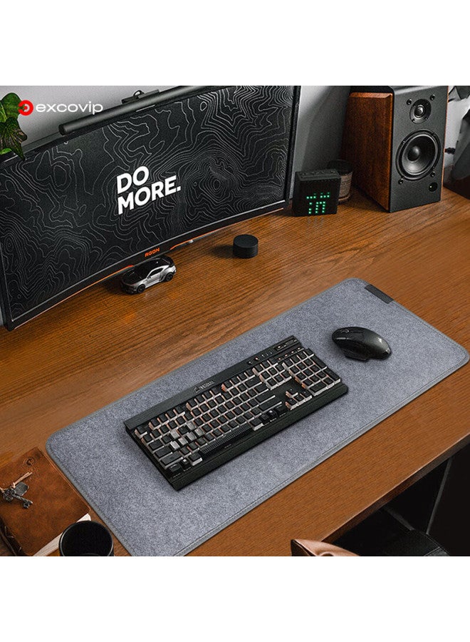 Exco Lock-edge Felt Mouse Pad, Computer Desk Mat, Extra Large, Desk Pad For Office And Gaming, Wear-resistant, Non-slip, Rubber Bottom, Thickened, E-sports Keyboard Mat, 800*300mm, Dark Gray 0384 - Image 3
