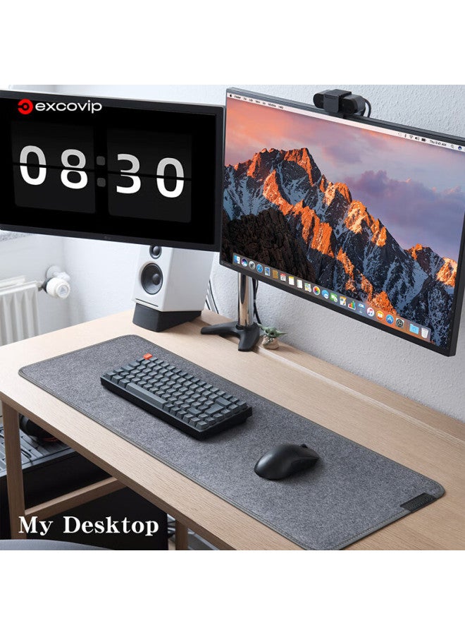 Exco Lock-edge Felt Mouse Pad, Computer Desk Mat, Extra Large, Desk Pad For Office And Gaming, Wear-resistant, Non-slip, Rubber Bottom, Thickened, E-sports Keyboard Mat, 800*300mm, Dark Gray 0384 - Image 2