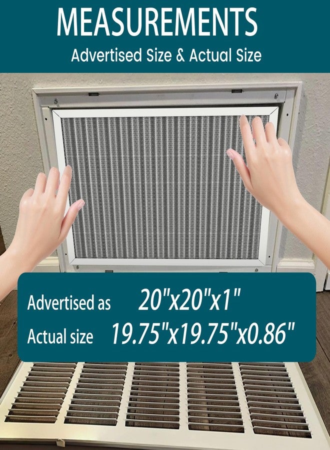 فلتر هواء 20×20×1 بوصة - MERV 8، فلتر هواء كهروستاتيكي قابل للغسل وإعادة الاستخدام، فلتر مكيف هواء/فرن تدفئة وتهوية، يدوم مدى الحياة، فلتر دائم، تنفس أنقى، للمنزل والمكتب، الحجم الفعلي: 19.75×19.75×0.86 بوصة - Image 4