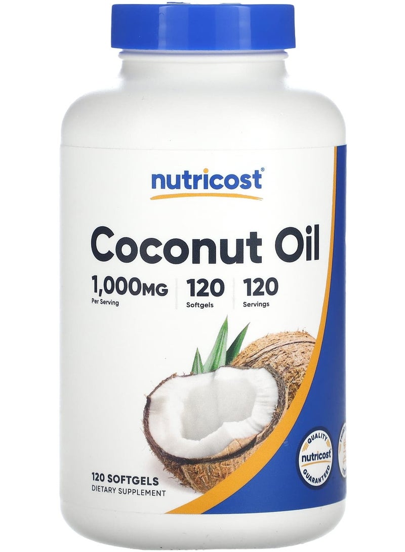 Nutricost زيت جوز الهند، 1,000 ملغ، 120 كبسولة لينة