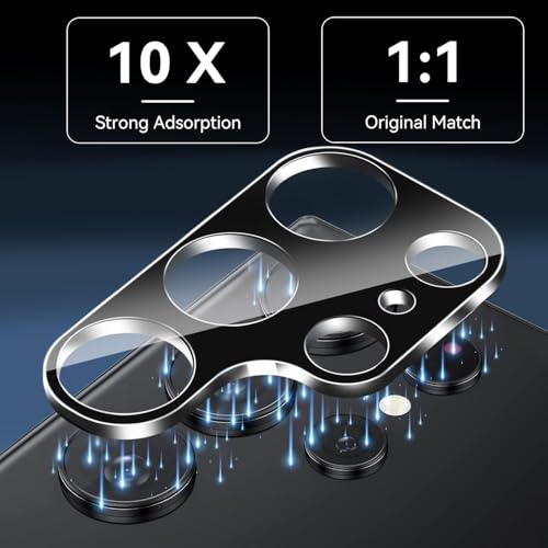 Mobilebies® 2+1 Pack for Samsung S24 Ultra Screen Protector Set, 2 Tempered-Glass Screen Protectors and 1 Set of Camera Lens Protectors Edge to Edge Coverage With Easy to installation kit - Image 4