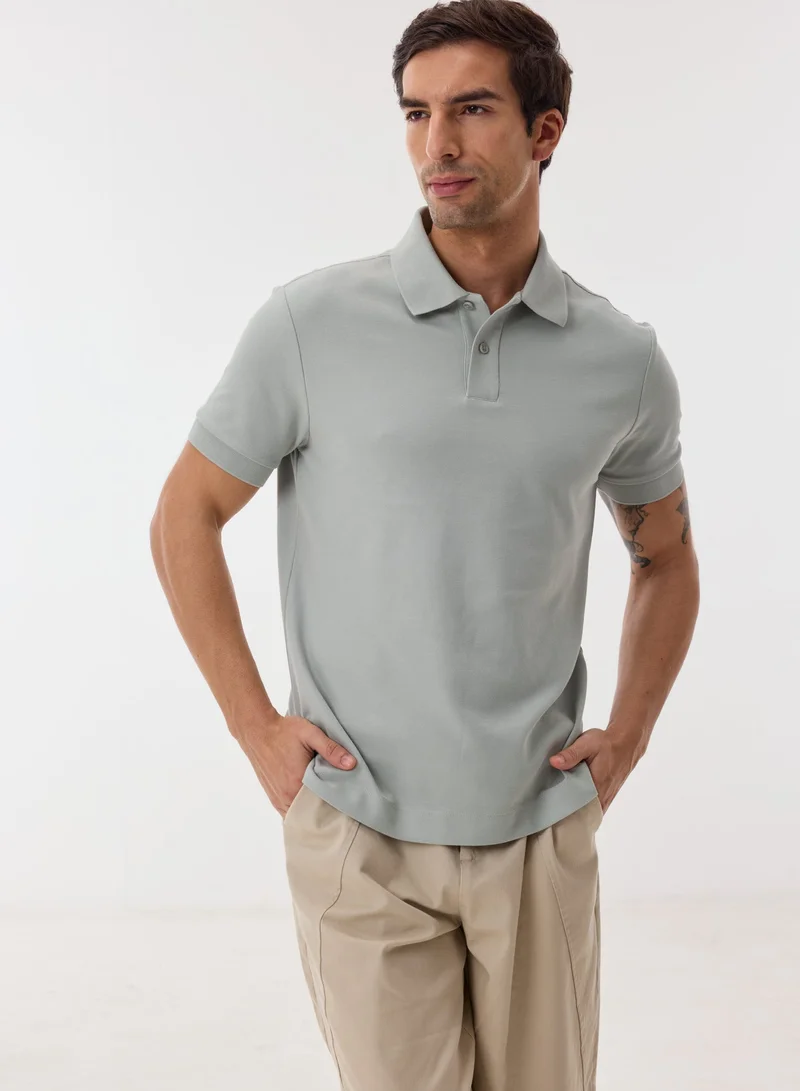 أشيتا فرنانديز Caveil Men’s Light Blue Cotton Blend Polo Shirt – Relaxed Fit, Solid, Lightweight Casual Wear