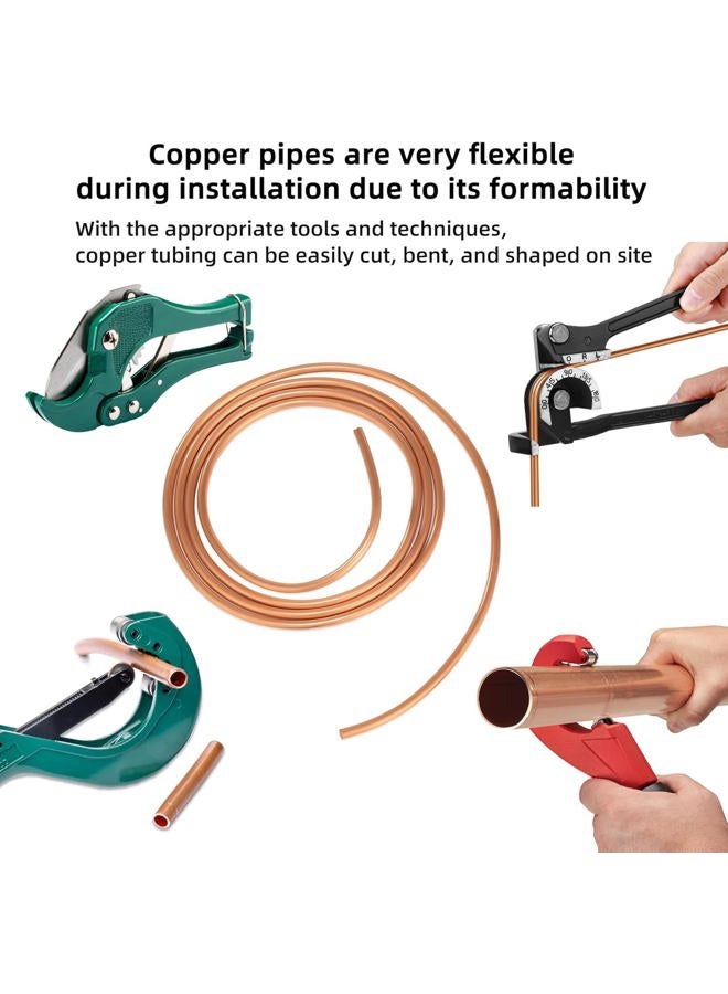 KWOKWEI 99.9% Copper Tube, 15/64" OD x 3/16" ID x 5 Ft Pure Copper Tubing, T2 Copper Refrigeration Tubing Tube Wall: 0.024", Seamless Hollow Copper Round Tube for Refrigerator, Air conditioners, DIY proje - Image 5