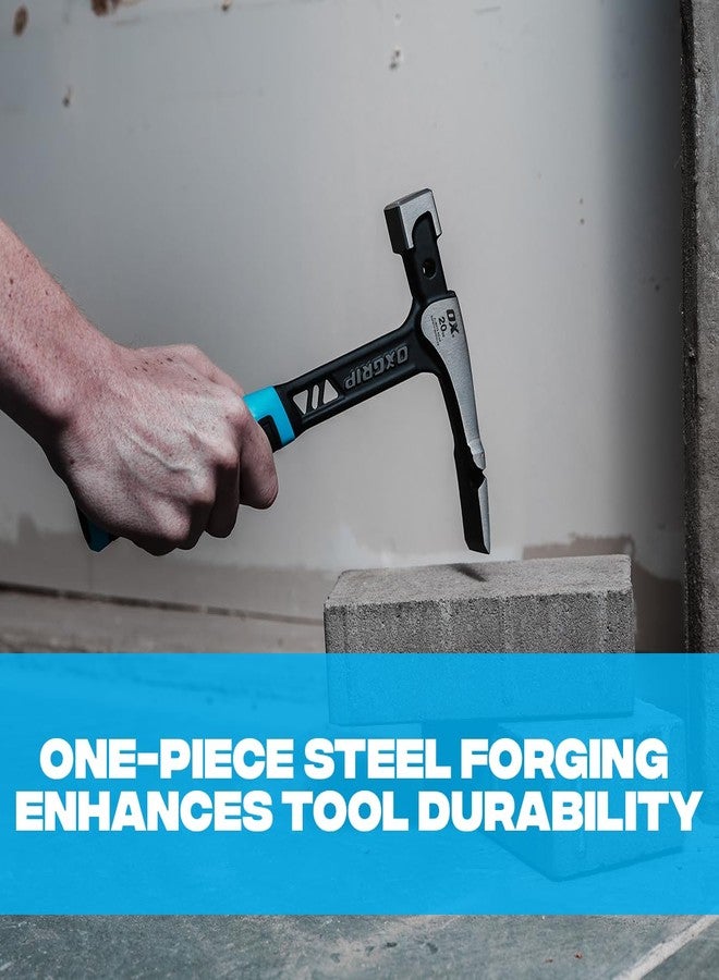 OX Pro 20-Ounce Ultrastrike Brick Hammer Robust Striking Power, Vibration Dampening Bridged Neck, Ultimate Durability with One Piece Steel Handle, Ergonomic Non-Slip Grip, and Enhanced Safety Features - Image 5