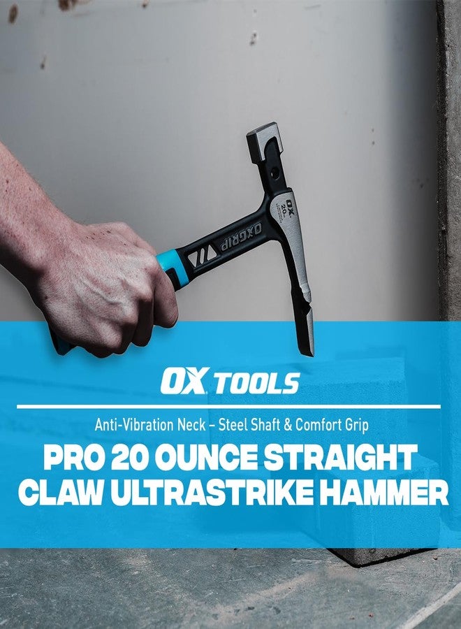OX Pro 20-Ounce Ultrastrike Brick Hammer Robust Striking Power, Vibration Dampening Bridged Neck, Ultimate Durability with One Piece Steel Handle, Ergonomic Non-Slip Grip, and Enhanced Safety Features - Image 2