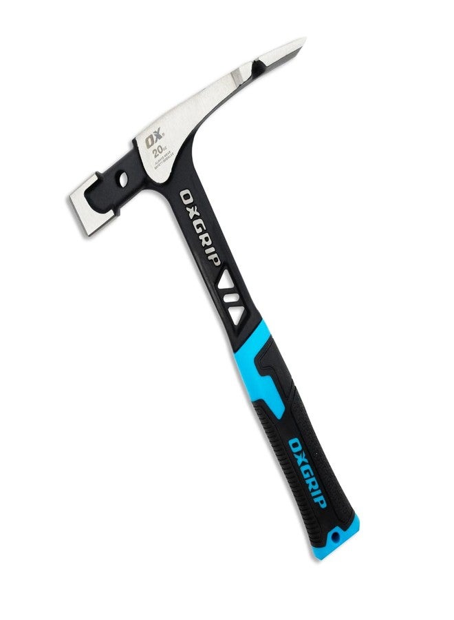OX Pro 20-Ounce Ultrastrike Brick Hammer Robust Striking Power, Vibration Dampening Bridged Neck, Ultimate Durability with One Piece Steel Handle, Ergonomic Non-Slip Grip, and Enhanced Safety Features - Image 1