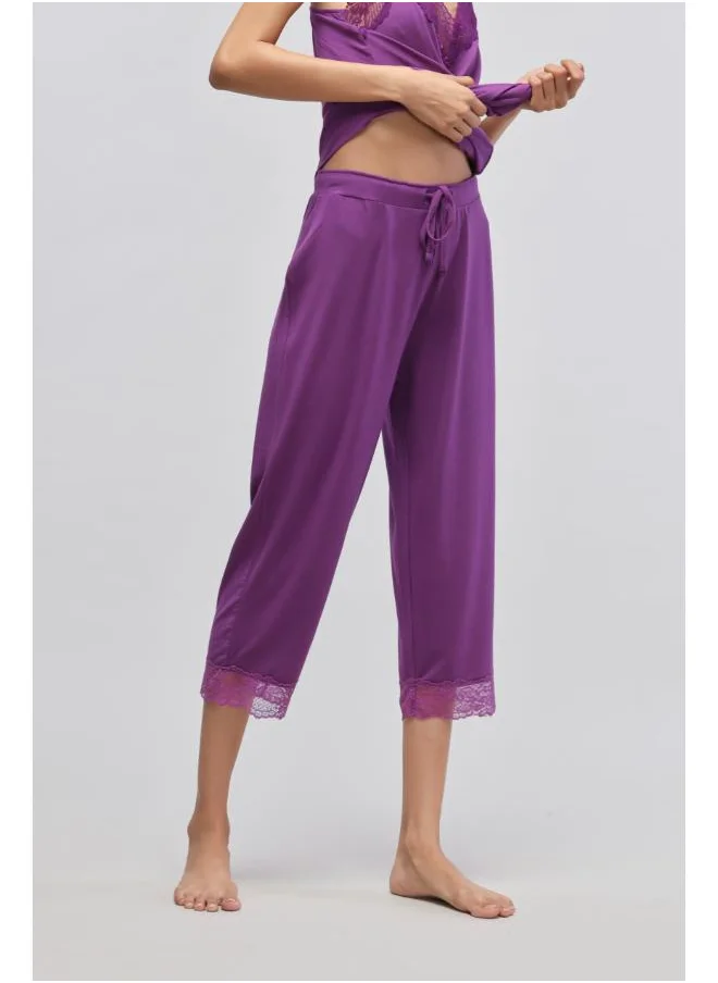 NeceSera Dreamy Purple Lace Capri