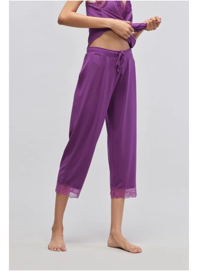 NeceSera Dreamy Purple Lace Capri