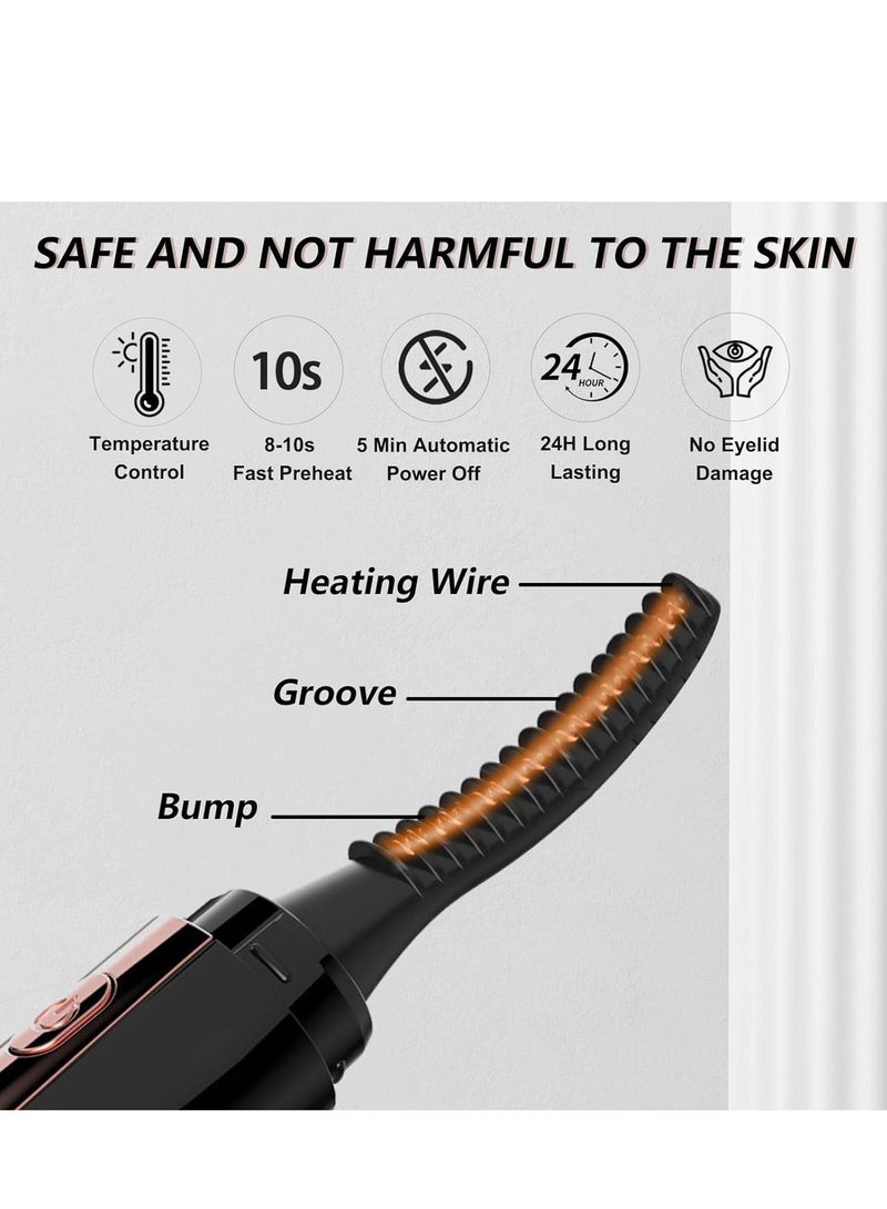Heated Eyelash Curlers Rechargeable Electric Eyelash Curler Eye lash Curler Lash Lift 4 Temperature Mode Type C Charge, Perfect Gift for Women - Image 2