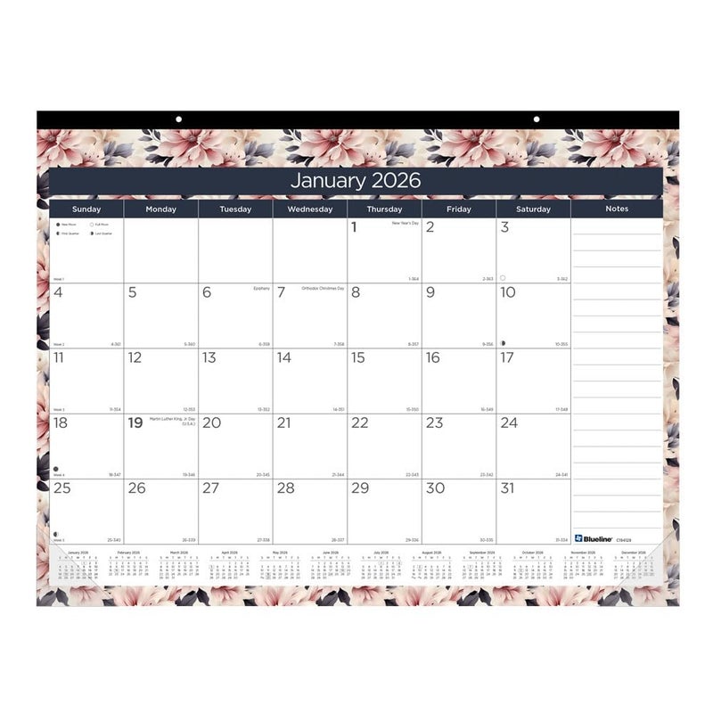 Blueline 2026 Colorful Monthly Desk Pad Calendar 12 Months January to December 22 x 17 Floral C19412826 - Image 2