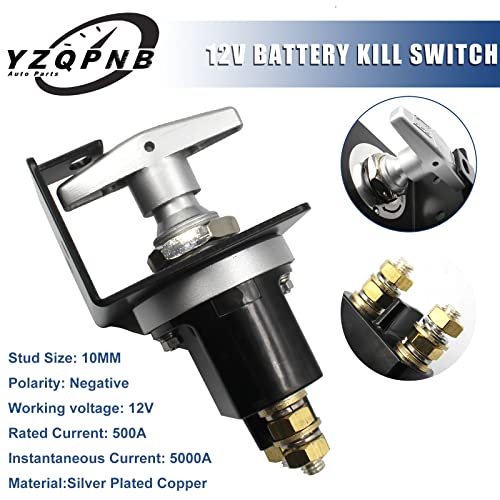 YZQPNB Battery Disconnect Switch with Lockout Plate Fits Negative Battery Doctor Replace 20247, 500A 12V-36V Master Battery Kill Switch Fixed Handle Isolator for Car Auto RV and Boat Waterproof - Image 4