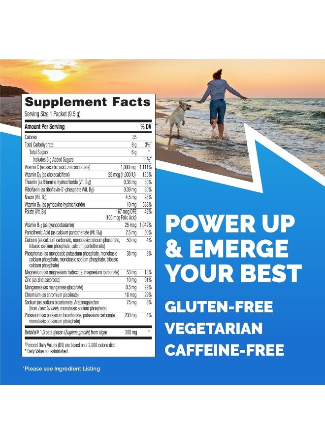 Emergen-C Immune+ Vitamin C 1000mg (18 Count, Elderberry) Dietary Supplement Fizzy Drink Mix Powder Packets - Image 2