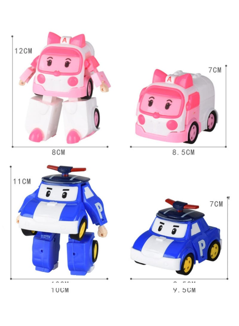 6PCS Action Figure Set Robocar Korea Robot Car Transforming Toys Fire Truck Manual Deformation Gift for Boys Kids Children - Image 4