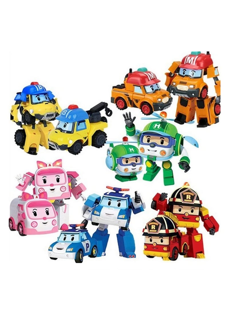 6PCS Action Figure Set Robocar Korea Robot Car Transforming Toys Fire Truck Manual Deformation Gift for Boys Kids Children - Image 3
