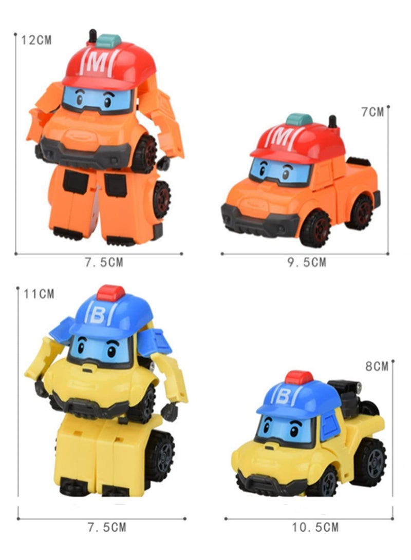 6PCS Action Figure Set Robocar Korea Robot Car Transforming Toys Fire Truck Manual Deformation Gift for Boys Kids Children - Image 5