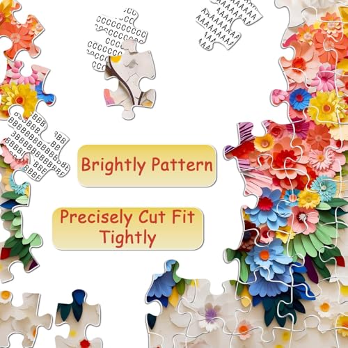 iDream 1000 Pieces Jigsaw Puzzle – Artistic 3D Design, Colorful Wall Decor, Challenging Puzzle Gift for Friends & Family (Flower Butterfly) - Image 5