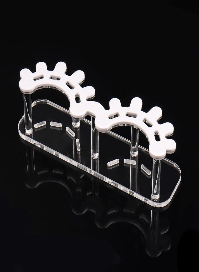 Mekupeu Acrylic 8 Holes Tweezer Holder for Eyelash Extensions Tweezer Stand Display Storage Eyelashes Extension Supplies (White - Image 1