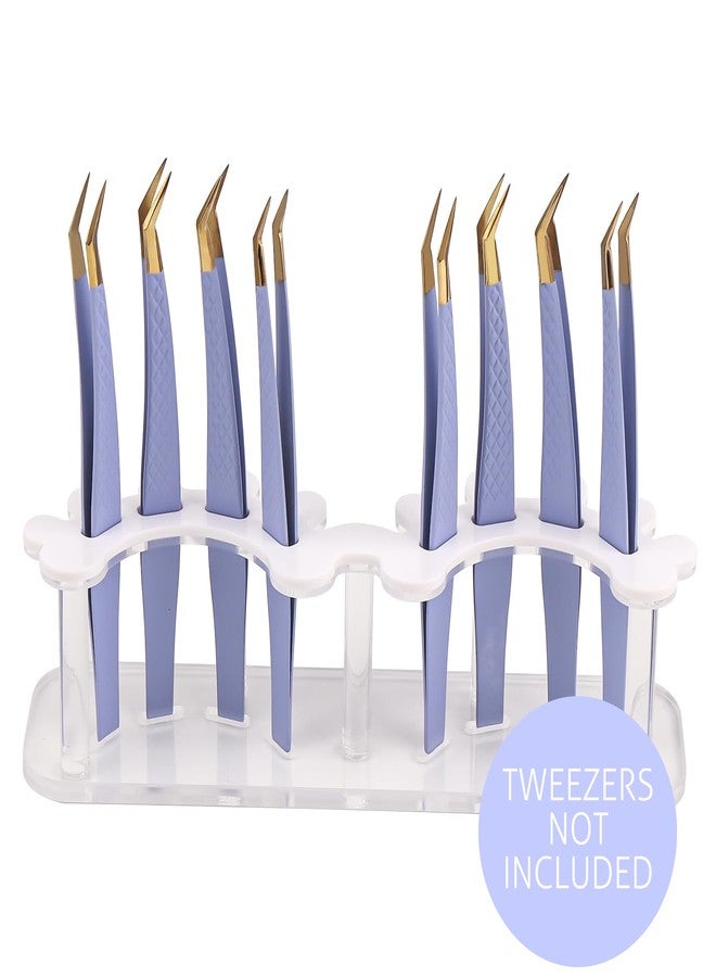 Mekupeu Acrylic 8 Holes Tweezer Holder for Eyelash Extensions Tweezer Stand Display Storage Eyelashes Extension Supplies (White - Image 3