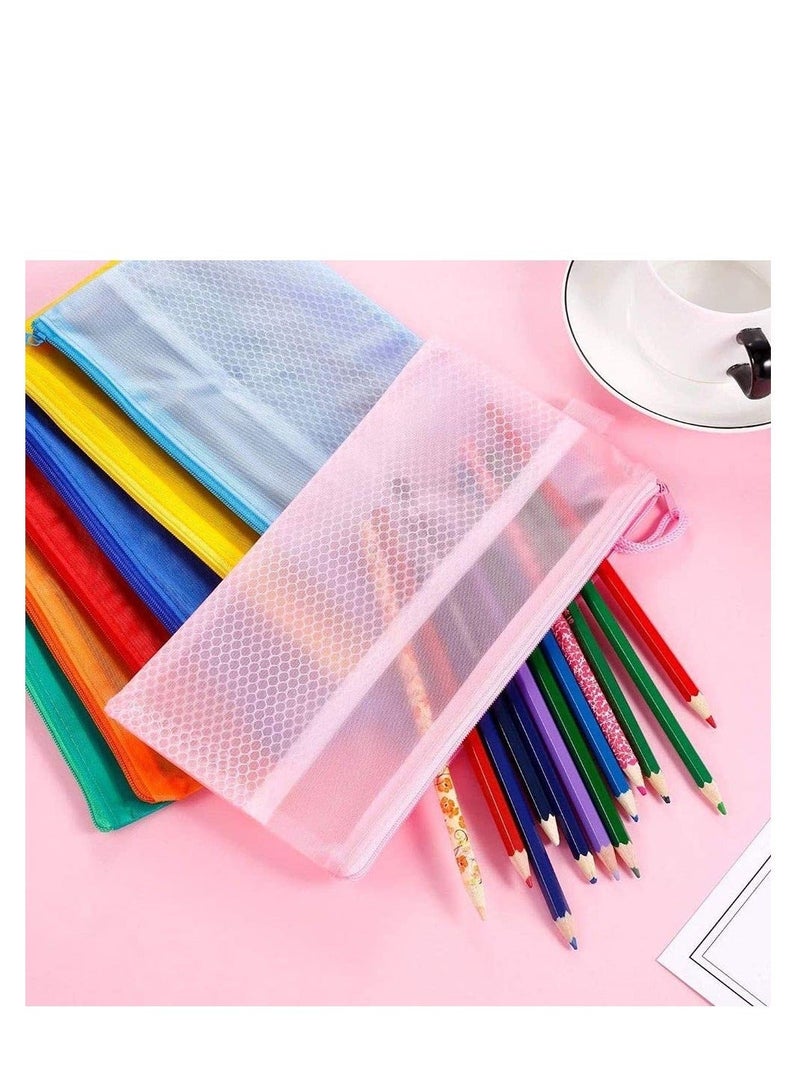 A4 Mesh File Organizer with Waterproof Zipper – Orange - Image 5