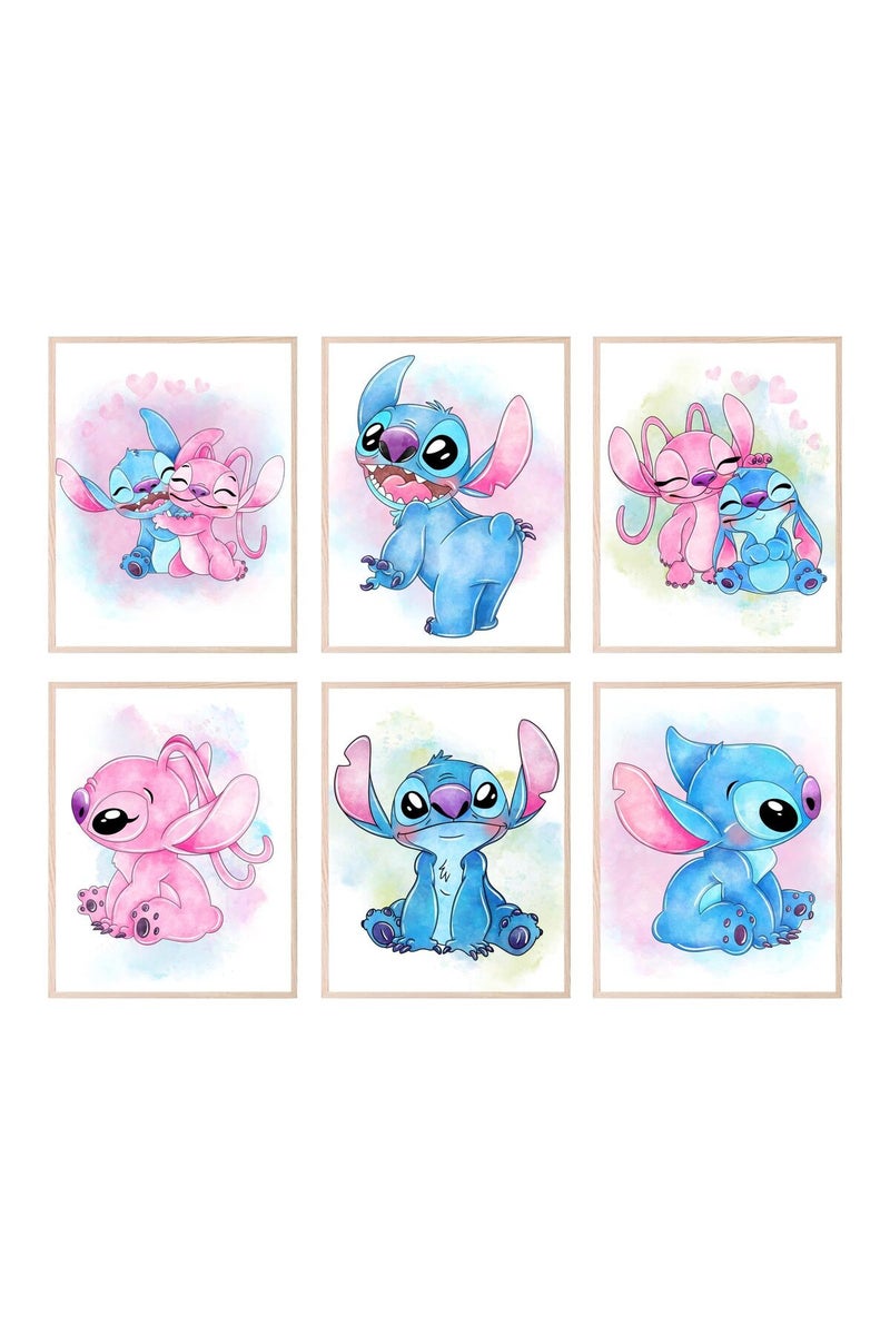 BigWig Prints Lilo and Stitch Poster - Stitch Room Decor, Stitch Bedroom Decor, Stitch Wall Decor, Stitch Room Decor for Girls Bedroom, Stitch Decor for Nursery, Stich Decor - 6 Pack (8x10) Unframed - Image 1