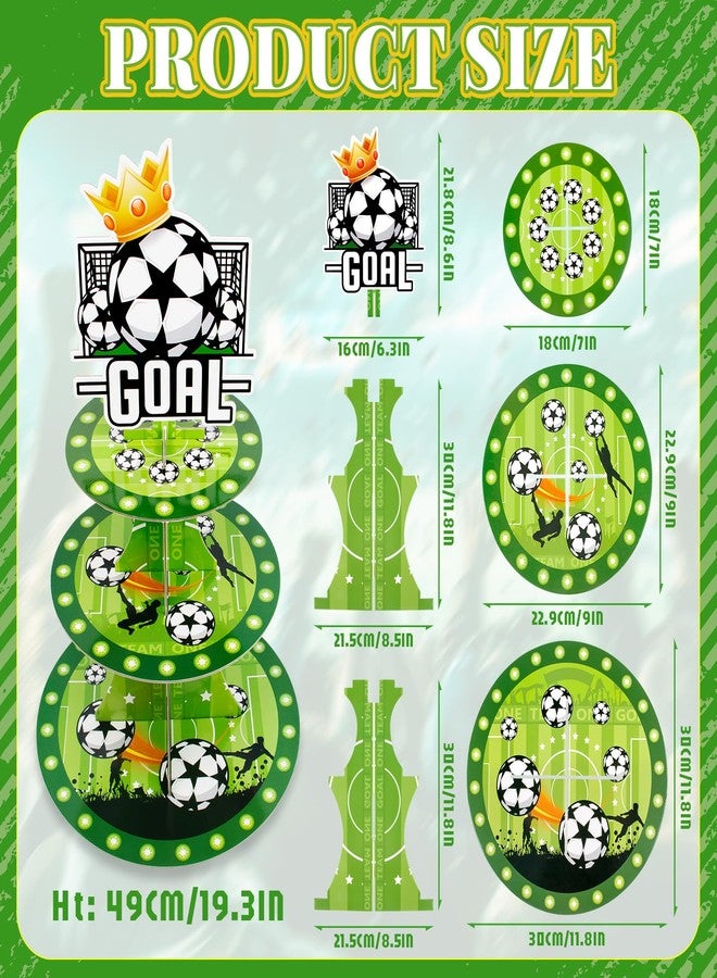 FBBP Soccer Party Favors, Soccer Goal Theme Party Supplies, 2 Pack 3 Tier Cupcake Stand, Football Birthday Party Decorations for Kids Teens Adults - Image 5