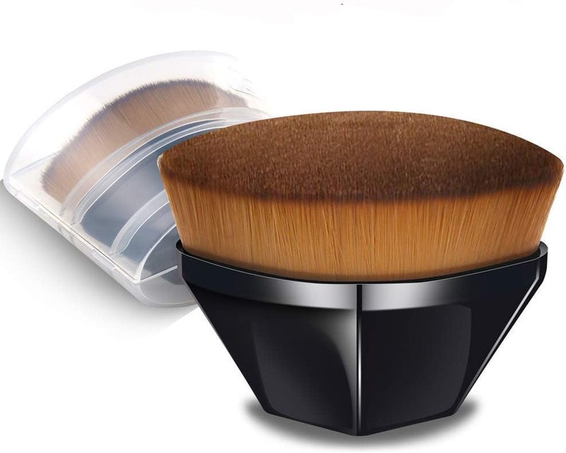 Fastmart Foundation Makeup Brush, Kabuki Hexagon Face Blush Liquid Powder Foundation Brush for Blending Liquid, Cream or Flawless Powder Cosmetics (Black) - Image 1
