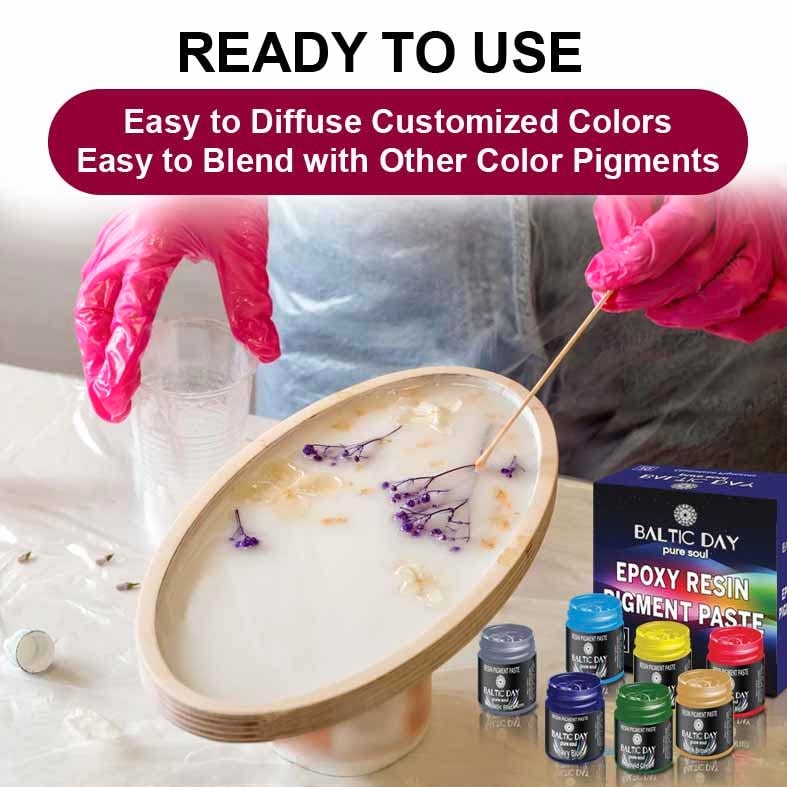 BALTIC DAY 10 Resin Pigment Pastes Set – Opaque Color Dye for Epoxy Resin Art & Crafts – Vibrant Mica Powder Paste – Easy-Mix Resin Color Pigments – Rich Epoxy Dye for Jewelry, Molds & DIY Projects – Nr2 - Image 5
