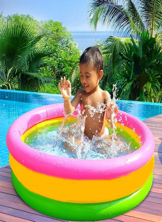 Glan Kid's Swimming/Water Bath Tub/Fun in Love with The Summer with Air Pump (Multicolour) (2ft) - Image 3