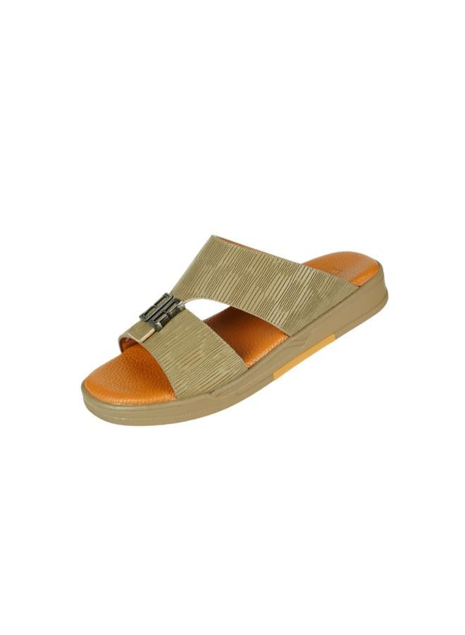 barjeel uno 008-3649 Barjeel Uno Mens Arabic Sandals MSA139 Beige - Image 1