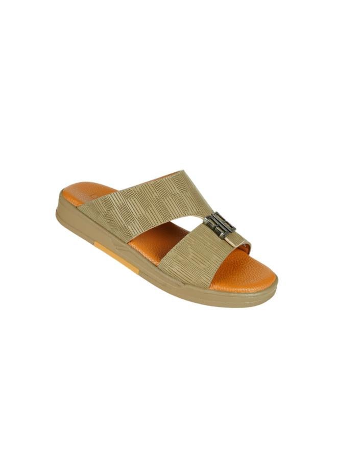 barjeel uno 008-3649 Barjeel Uno Mens Arabic Sandals MSA139 Beige - Image 2