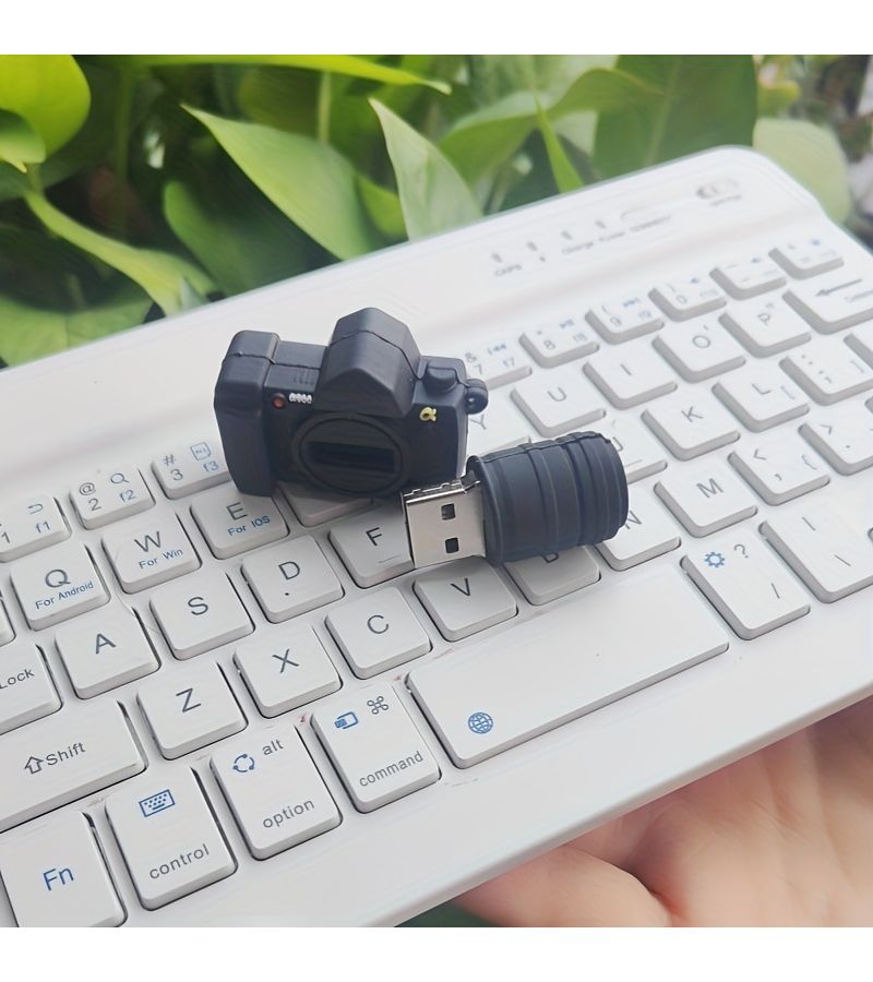 ذاكرة فلاش USB على شكل كاميرا، بسعة 4 جيجابايت، واجهة USB 2.0، عصا ذاكرة خارجية محمولة بتصميم كاميرا واقعي يشبه كاميرات DSLR، مناسبة للهواتف الذكية والأجهزة اللوحية وأجهزة الكمبيوتر المحمولة وأجهزة الكمبيوتر الشخصية، هدية لمحبي التصوير الفوتوغرافي. - Image 5