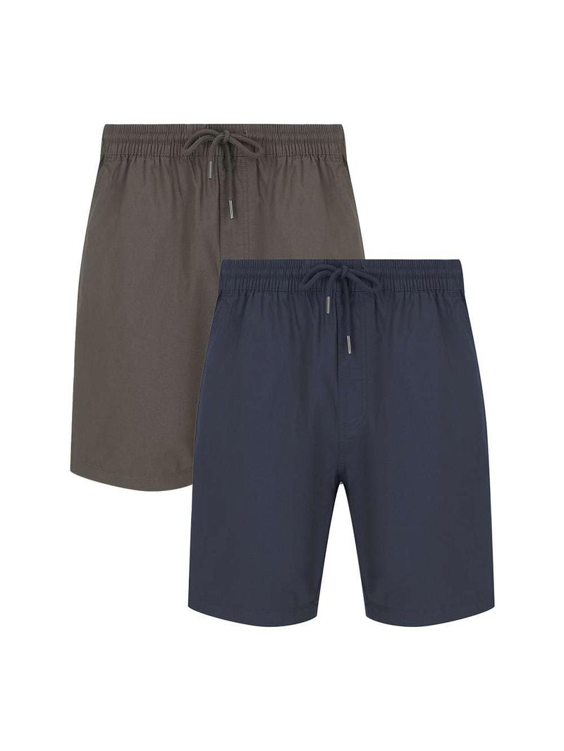 Outventure Men's 2-Pack Shorts – Soft Cotton Fabric, Loose Fit with 3 Practical Pockets, Comfortable & Stylish for Active Lifestyles - Image 1