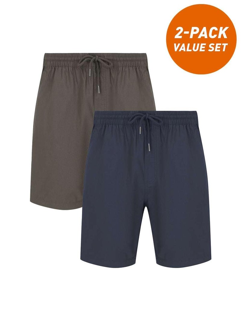 Outventure Men's 2-Pack Shorts – Soft Cotton Fabric, Loose Fit with 3 Practical Pockets, Comfortable & Stylish for Active Lifestyles - Image 2