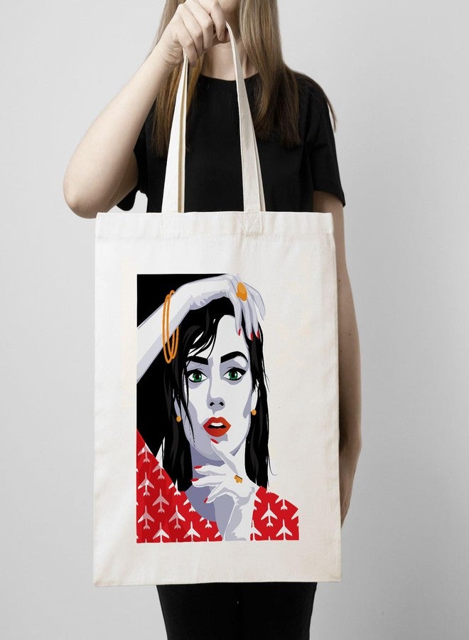 ARTBUG Tote Bag for Women with zip, Aesthetic Canvas tote bag for college girls, office, stylish and reusable - Women - D No - 256 - Image 3