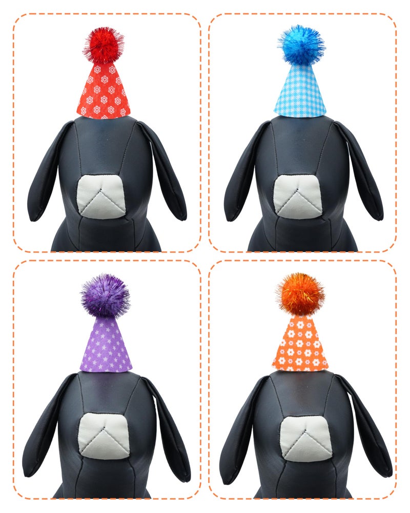 PET SHOW 10 Pack Mini Party Hats for Small Dog Birthday Stuffed Animals Puppy Cats Adjustable Headband Colorful Holiday Felt Hats Kitten Pet Grooming Costume Accessories - Image 4