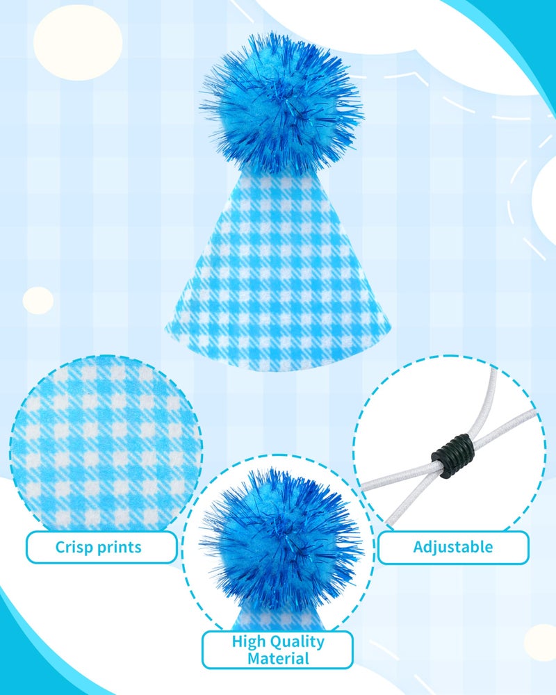 PET SHOW 10 Pack Mini Party Hats for Small Dog Birthday Stuffed Animals Puppy Cats Adjustable Headband Colorful Holiday Felt Hats Kitten Pet Grooming Costume Accessories - Image 3