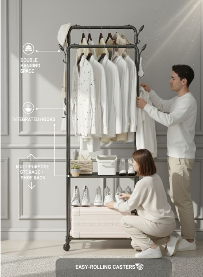 ZEESQUARE Clothes Drying Rack for Garments Adjustable and Foldable Laundry Drying Rack - Image 2