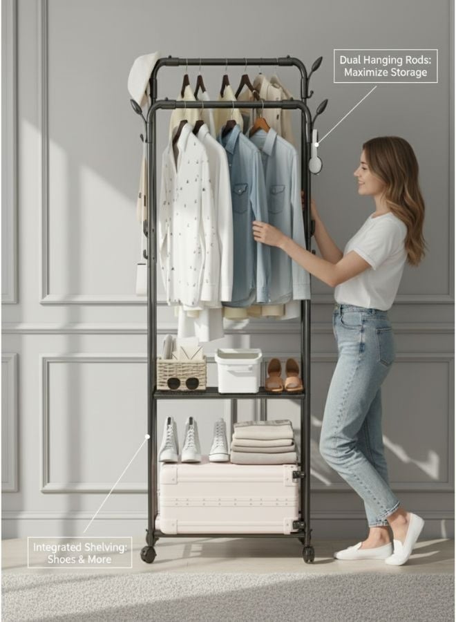 ZEESQUARE Clothes Drying Rack for Garments Adjustable and Foldable Laundry Drying Rack - Image 3