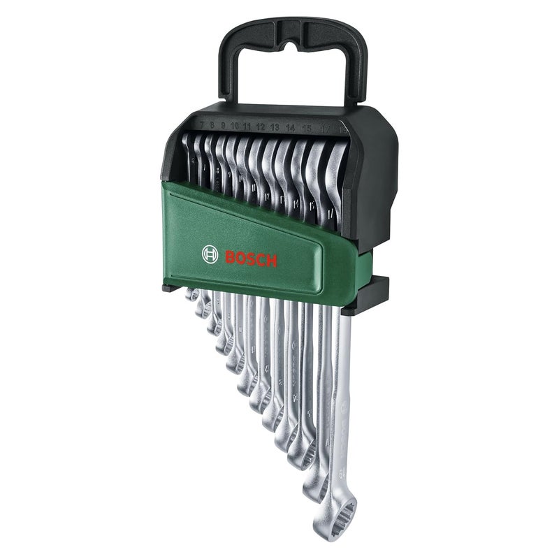 Bosch 12Piece Chrome Vanadium Universal Wrench Set RustResistant Construction OpenEnd and Ring Spanners in Sizes 6 7 8 9 10 11 12 13 14 15 17 19 - Image 2