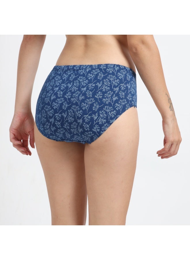 DUJE Women’s Printed Panties (3-Pack Combo – Green, Blue & Purple) | 95% Cotton 5% Spandex | Stretchable, Breathable, Sweat-Absorbing, Anti-Bacterial & Odour-Free - Image 3