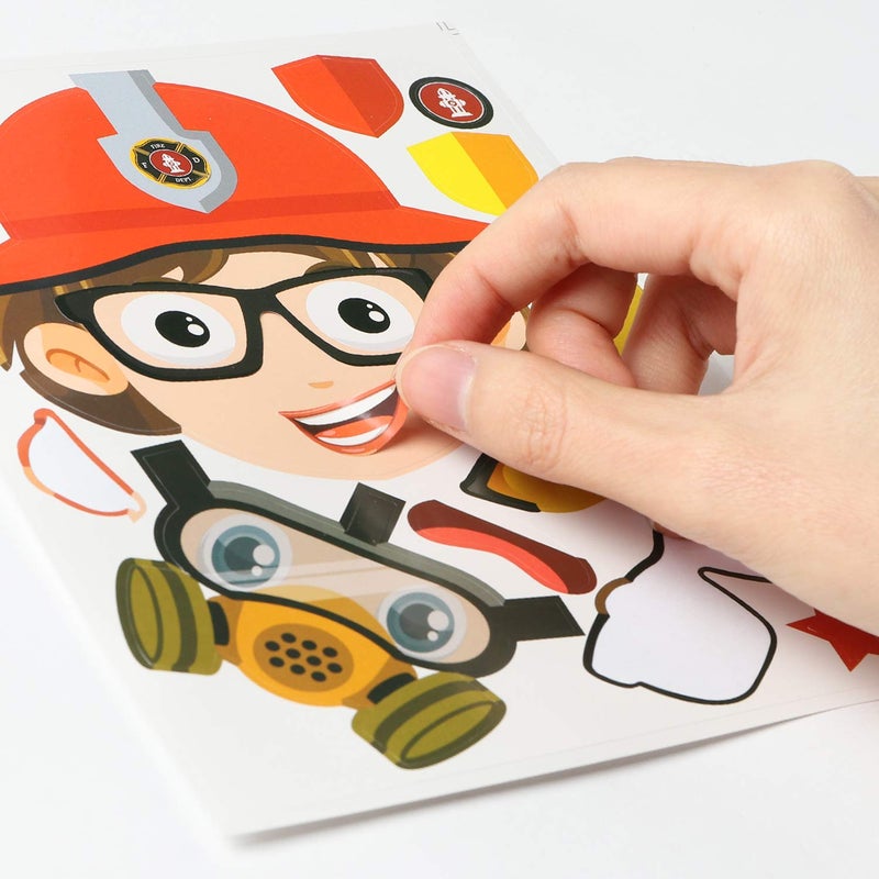 MALLMALL6 36Pcs Firefighter Sticker Make a Face Stickers Fireman Baby Shower Birthday Party Favors Decorations Room Decor Supplies Fire Chief DIY Crafts Games for Kids Boys Girls - Image 4