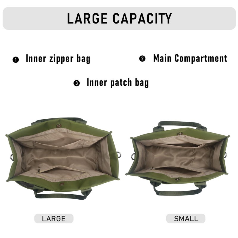 Chinllo Nylon Tote Bags for Women, Large Pockets Handbags Compartments Crossbody Bags Work Laptop Purse for Travel, Beach - Image 5