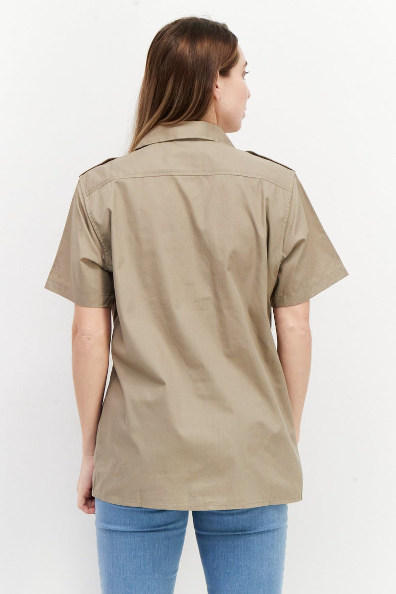 511 Tactical قميص نسائي بأكمام قصيرة وياقة مشقوقة، تان غباري - Image 4