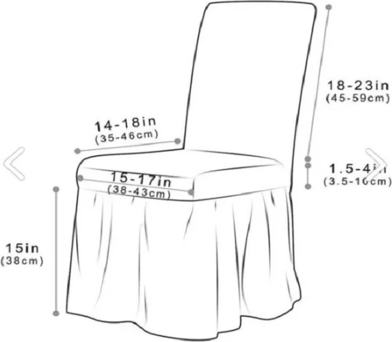 الجيار Jacquard Chair Cover with Skirt, Washable, Flexible, Elastic, 6 Pieces
